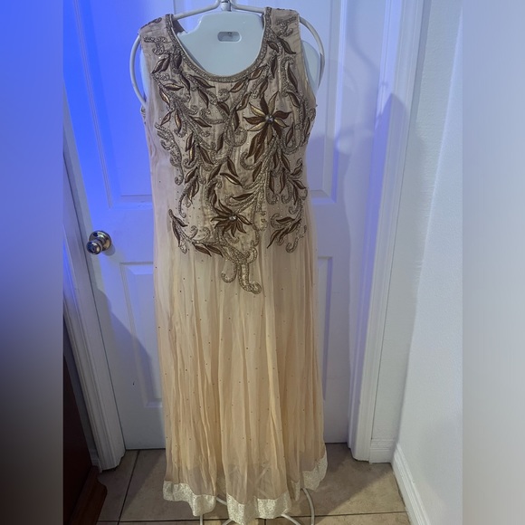 Arwia's by dk shalwar beige and gold color - Picture 1 of 8